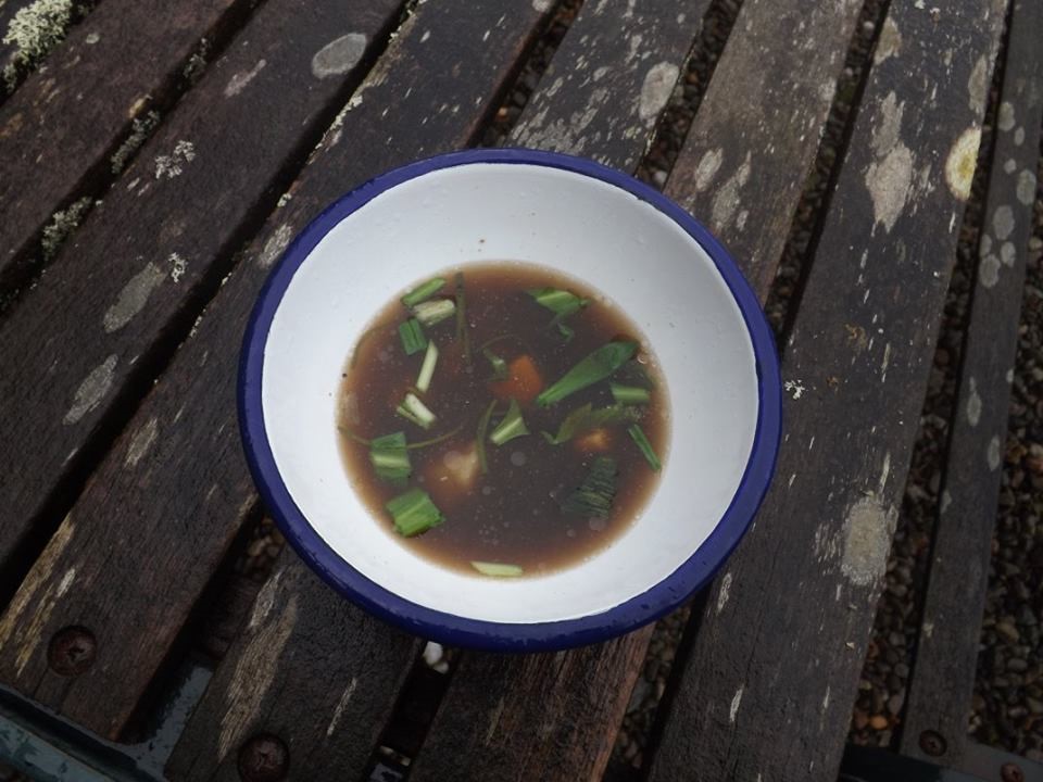 Foraged Broth... includes seaweeds & wild garlic - Yummy!