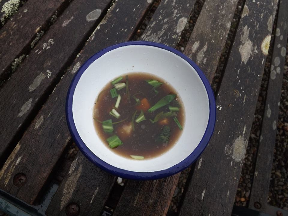 Foraged Broth... includes seaweeds & wild garlic  - Yummy!