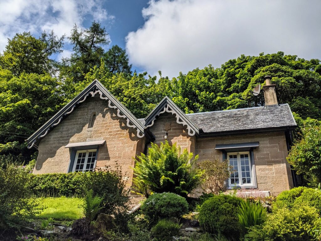 Garden cottage in the sunshine